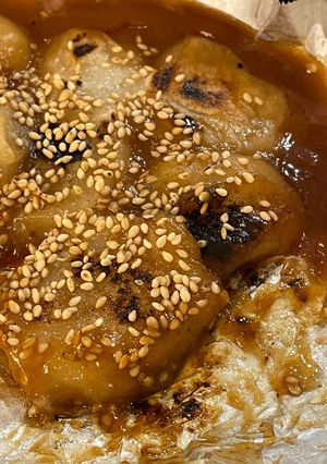 五平餅みたいな食べ方の切り餅-レシピのメイン写真