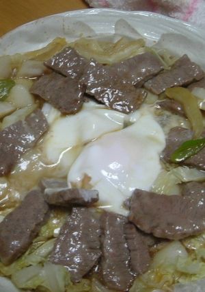 お餅deすき焼き-レシピのメイン写真