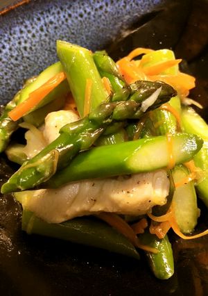 アスパラと鶏ササミ炒め-レシピのメイン写真