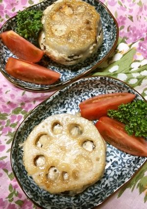 お手軽✿ヘルシー❀ひき肉挟み蓮根ソテー✿-レシピのメイン写真