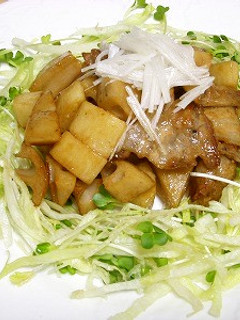 ポン酢でレンコンと長いもの炒め物-レシピのメイン写真
