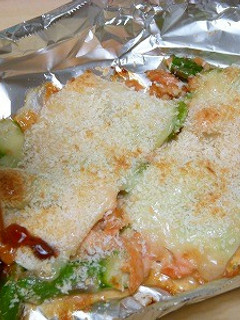 ポン酢でアスパラと鮭のチーズホイル焼き-レシピのメイン写真