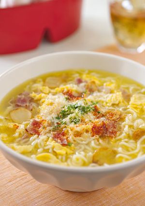 スペイン風にんにくスープ塩らーめん-レシピのメイン写真