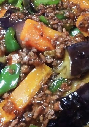 たっぷりひき肉とナスの甘辛炒め-レシピのメイン写真
