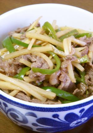 筍とピーマンどどん☆ポン酢で青椒肉絲丼-レシピのメイン写真