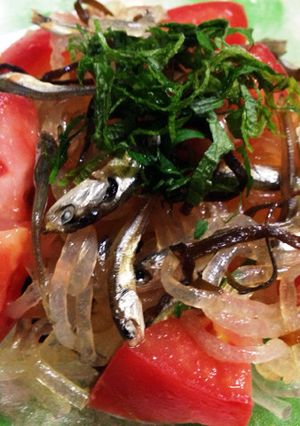 春雨でトマトと小魚で冷製パスタ風-レシピのメイン写真