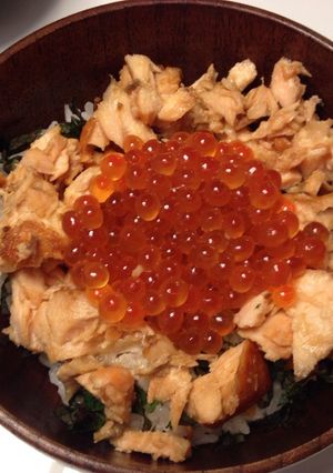 鮭といくらの親子丼-レシピのメイン写真