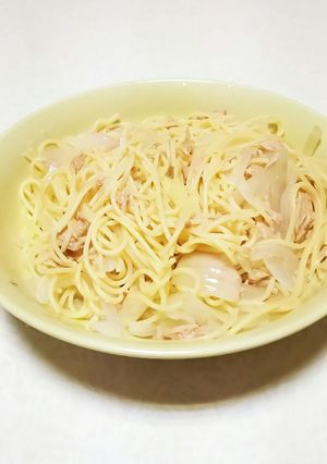 玉ねぎツナ醤油パスタ-レシピのメイン写真