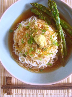 オリーブオイルがけ素麺*季節の野菜と共に-レシピのメイン写真