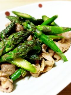簡単!アスパラと豚肉の炒め物-レシピのメイン写真