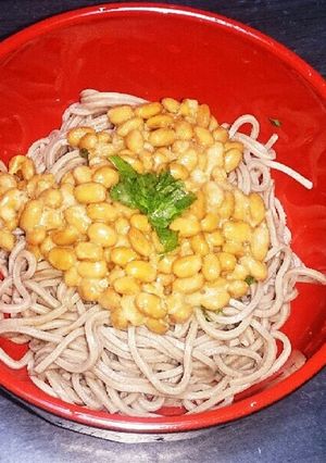 超簡単！！ごま油入り納豆のせ冷やしソバ♪-レシピのメイン写真