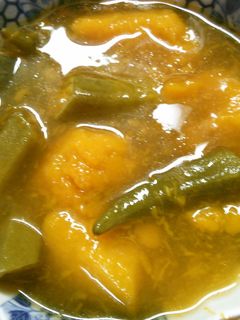 ほっくりトロッ かぼちゃとオクラの中華煮-レシピのメイン写真