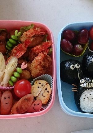 トトロ＆まっくろくろすけキャラ弁-レシピのメイン写真