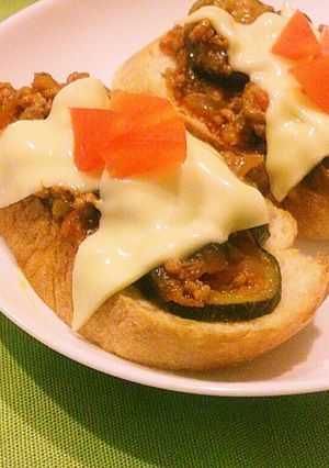 茄子とズッキーニのオープンサンド!!!-レシピのメイン写真