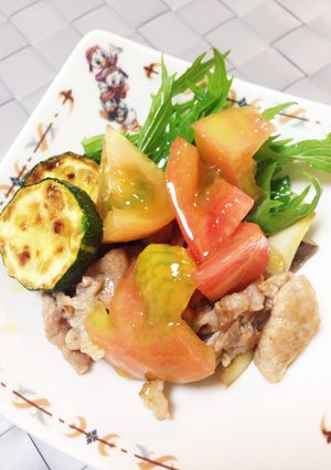 夏野菜のトマトドレッシングがけ-レシピのメイン写真