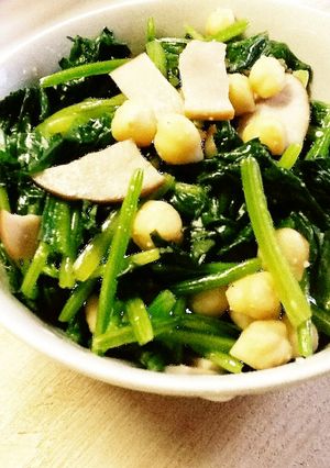 □ひよこ豆とほうれん草の炒めサラダ□-レシピのメイン写真