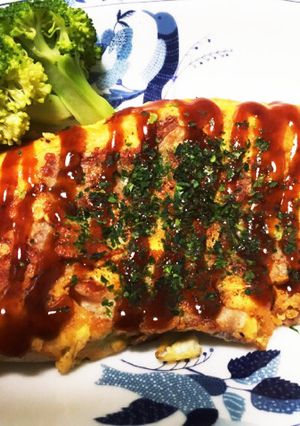 混ぜて焼くだけ♩超簡単とん平焼き風♩-レシピのメイン写真