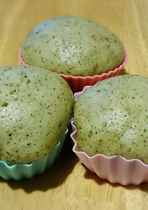 卵なし☆抹茶入り玄米茶蒸しパン-レシピのメイン写真