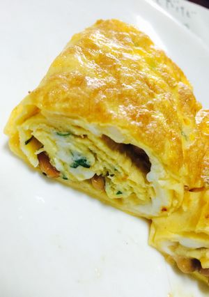 大葉と納豆の卵焼き-レシピのメイン写真