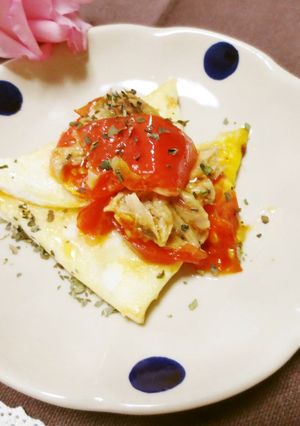 はんぺんdeツナ☆トマトチーズバジル焼き-レシピのメイン写真