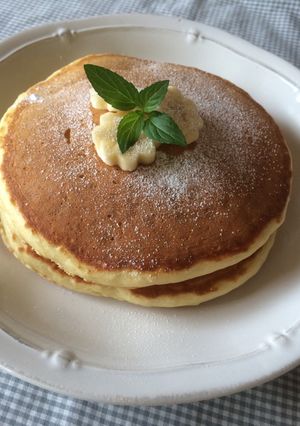 混ぜるだけ＊もちふわ強力粉パンケーキ-レシピのメイン写真