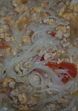 トマトにゅうめん　鶏そぼろのせ-レシピのメイン写真