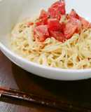 マルちゃん冷麺で、ごまトマト豆乳冷麺♪