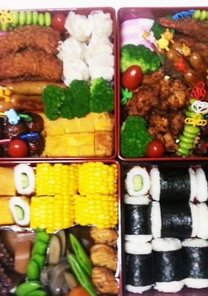 2015春大人5人子供4人分運動会弁当-レシピのメイン写真