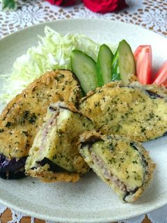 おかずに☆なすのひき肉チーズはさみ揚げ★-レシピのメイン写真