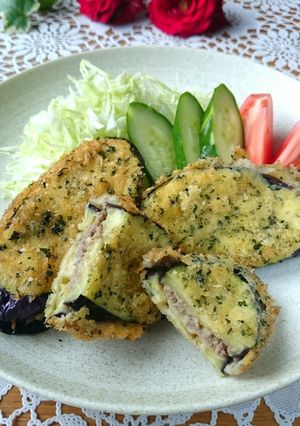 おかずに☆なすのひき肉チーズはさみ揚げ★-レシピのメイン写真