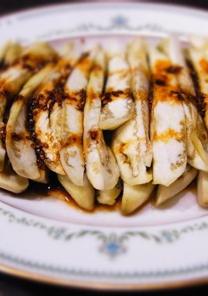 ヘルシー♪さっぱり蒸茄子の大蒜醤油かけ-レシピのメイン写真
