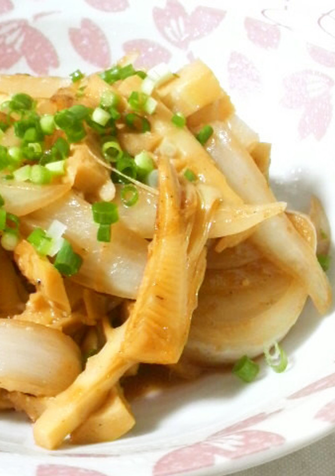♡はちくと新玉ねぎの焼き肉のタレ炒め♡-レシピのメイン写真