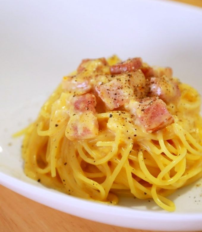 牛乳で濃厚カルボナーラ♪ by あーたんごはん 【クックパッド】 簡単