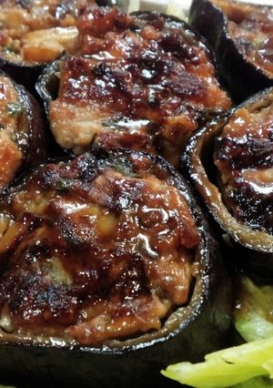 ナスｉｎ茄子♪照り焼きハンバーグ-レシピのメイン写真