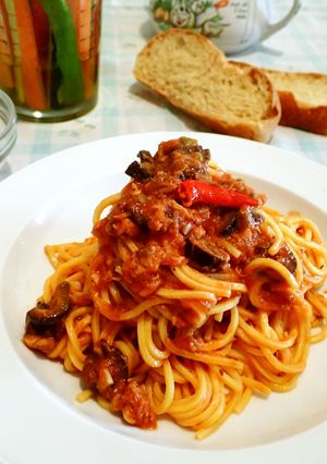 ツナのスパゲッティ・プッタネスカ-レシピのメイン写真