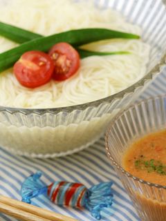 簡単料理☆トマト野菜つゆアレンジそうめん-レシピのメイン写真