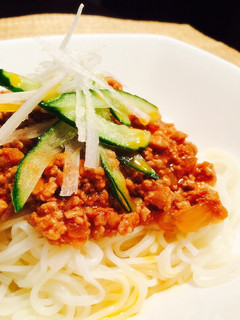 早い!簡単!ジャージャー麺風☆肉味噌素麺-レシピのメイン写真