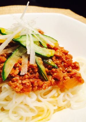早い!簡単!ジャージャー麺風☆肉味噌素麺-レシピのメイン写真