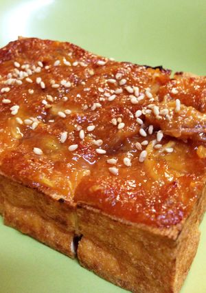 厚揚げのにんにくミョウガ味噌焼き-レシピのメイン写真