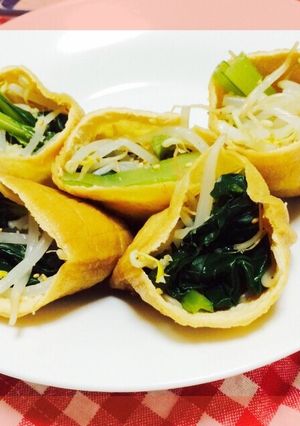 余り物で♪＊もやしと青梗菜の稲荷＊-レシピのメイン写真