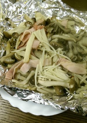 両面焼きグリルでキノコのホイル焼き-レシピのメイン写真