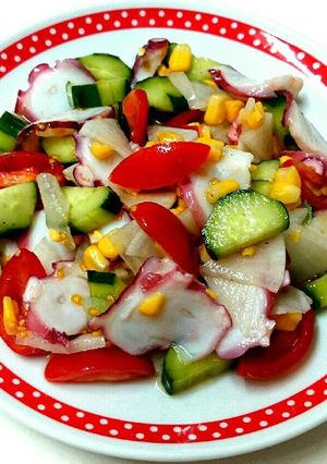 簡単❗たこと彩り野菜のフルーティーサラダ-レシピのメイン写真
