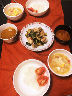 ココナツオイルライス+野菜炒め-レシピのメイン写真