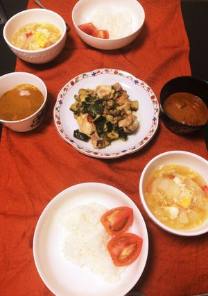ココナツオイルライス＋野菜炒め-レシピのメイン写真