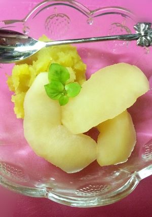 レンジでりんごのコンポート＆芋きんとん-レシピのメイン写真