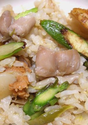 アスパラとベビーホタテの炊き込みご飯-レシピのメイン写真