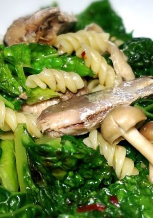黒キャベツとオイルサーディンのパスタ-レシピのメイン写真