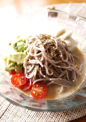 豆腐入り豆乳だれのぶっかけ蕎麦（素麺）-レシピのメイン写真