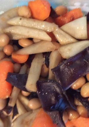 ごぼう、人参、大豆のバター醤油炒め-レシピのメイン写真