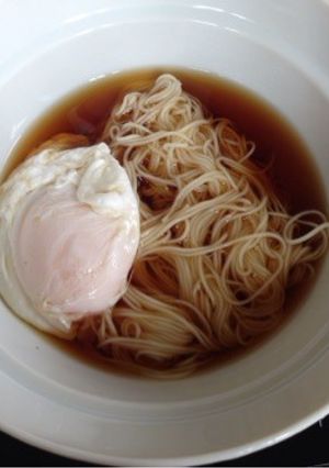 ポーチドエッグの素麺？-レシピのメイン写真